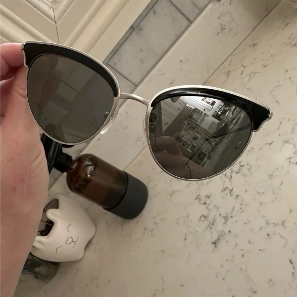 Prada Black and Silver Cat-Eye Sunglasses - Picture 8 of 13